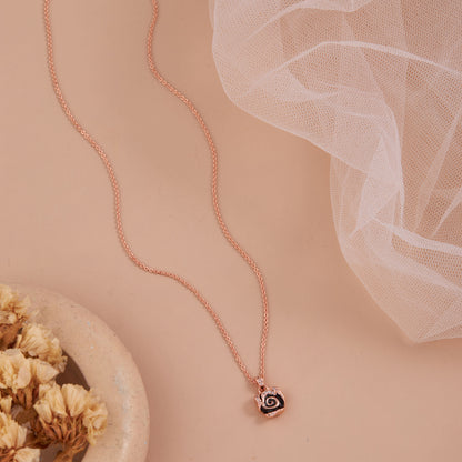 Elegant Rose Gold Spiral Pendant Necklace