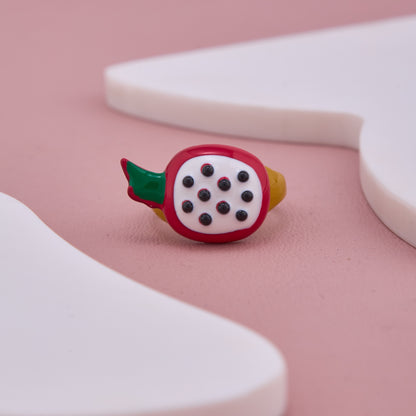 Colorful Dragon Fruit Inspired Adjustable Ring
