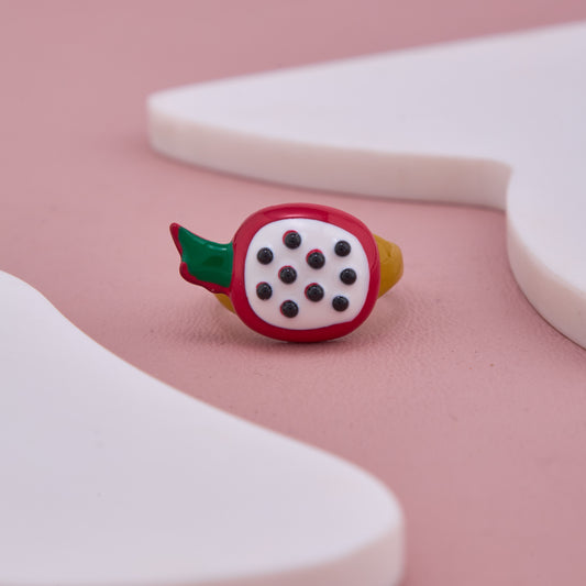 Colorful Dragon Fruit Inspired Adjustable Ring