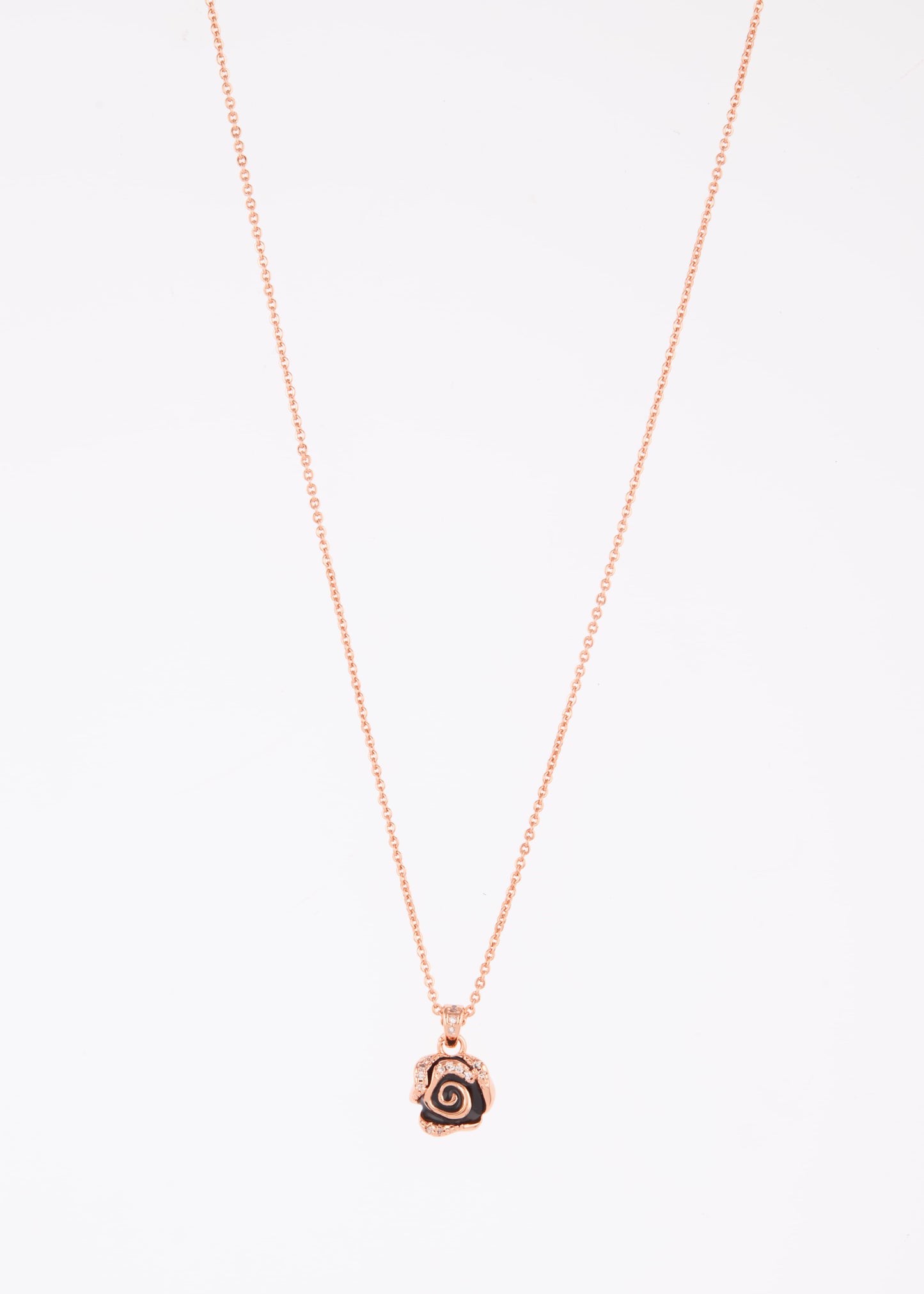 Elegant Rose Gold Spiral Pendant Necklace
