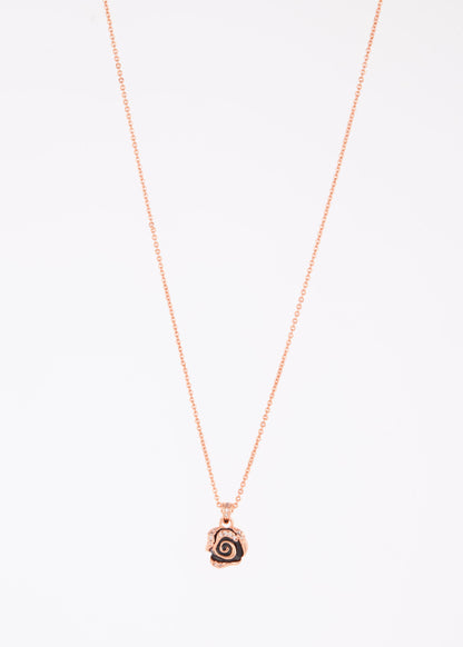 Elegant Rose Gold Spiral Pendant Necklace