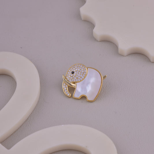 Crystal Elephant Brooch