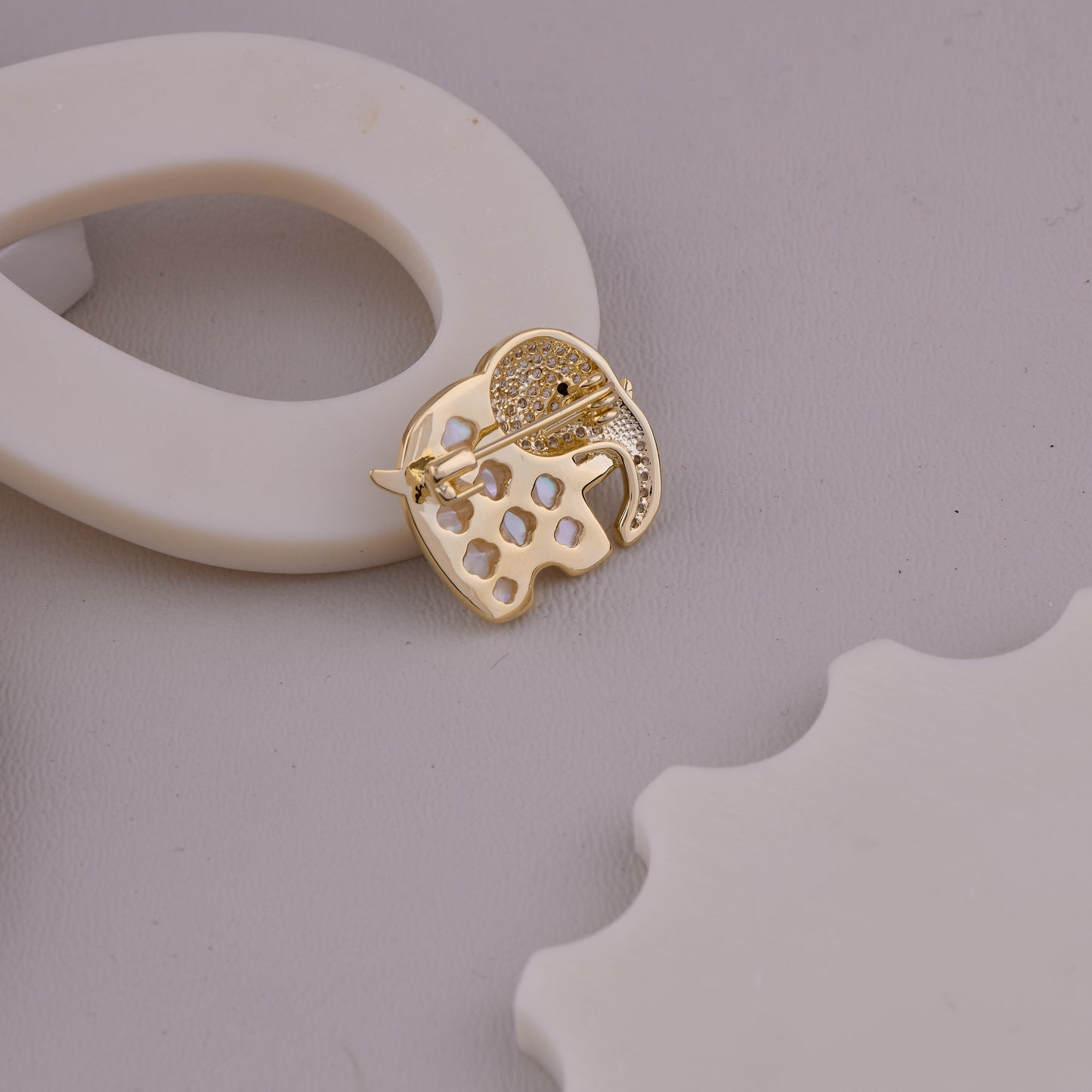 Crystal Elephant Brooch