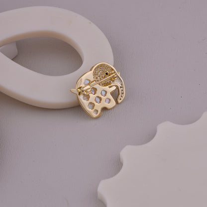 Crystal Elephant Brooch