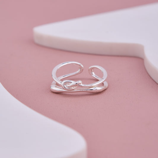 Silver Knot Adjustable Ring