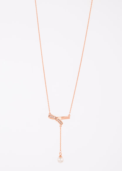 Rose Gold Floral Charm Pendant Necklace