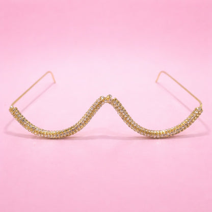 Curve Crystal Gold Plated Facelet for Girls and Women