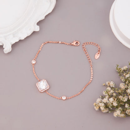Rose Gold with Clear White Stones