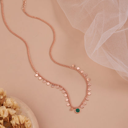Rose Gold Plated Disc Charm Necklace by GC Premium Jewellery