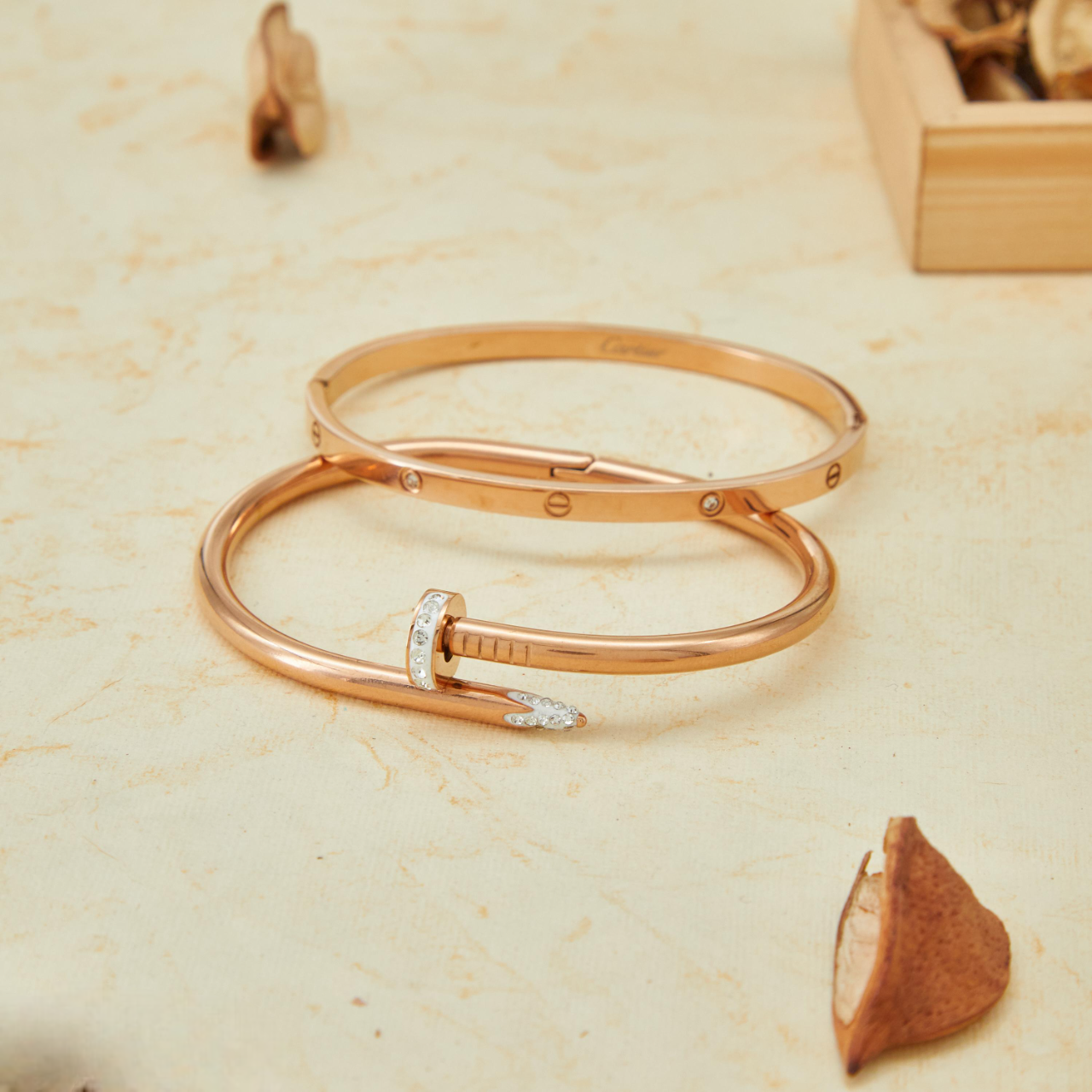 Rose Gold Bracelets Combo for Women Daily & Party Wear Set of 2