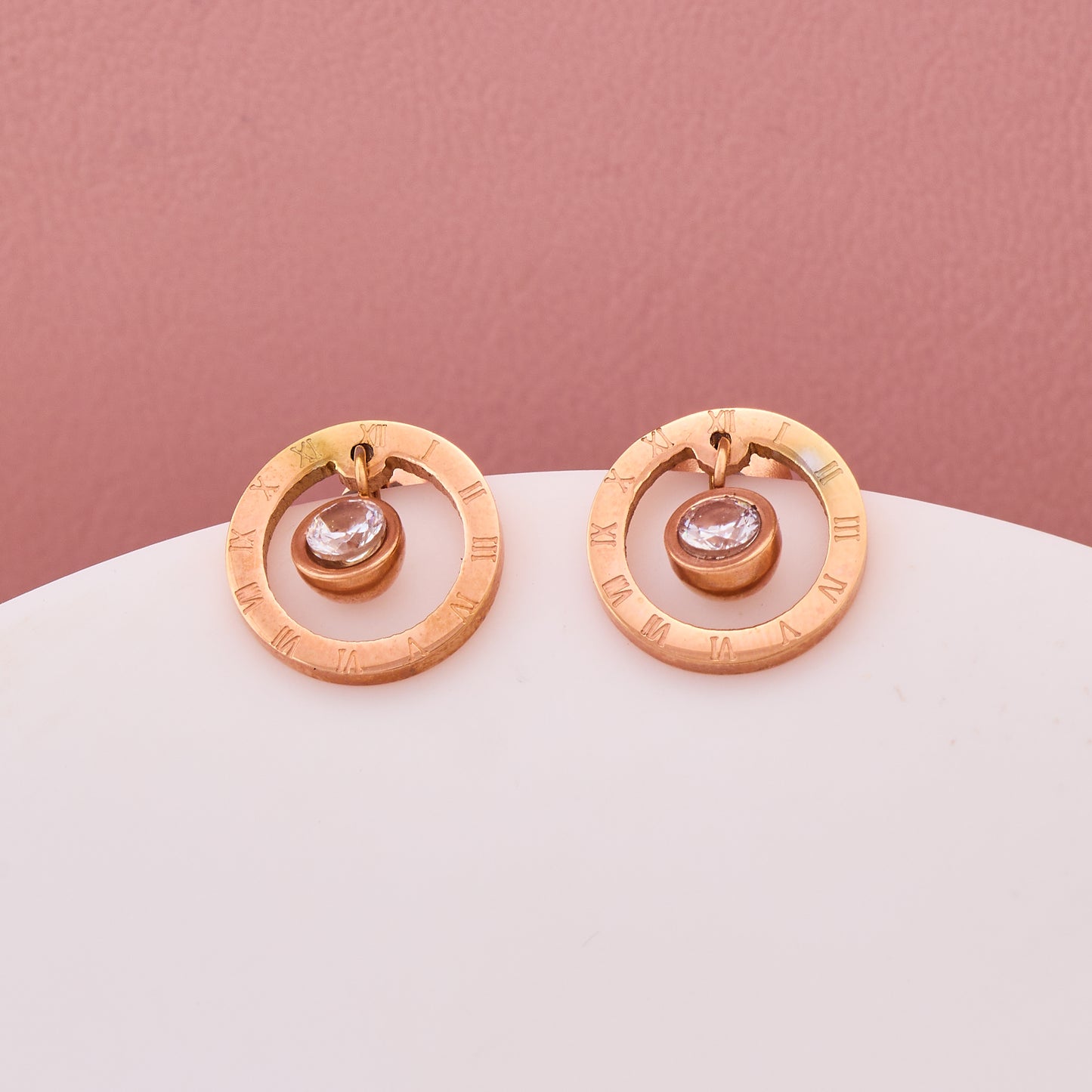 Roman Numeral Hoop Drop Earrings