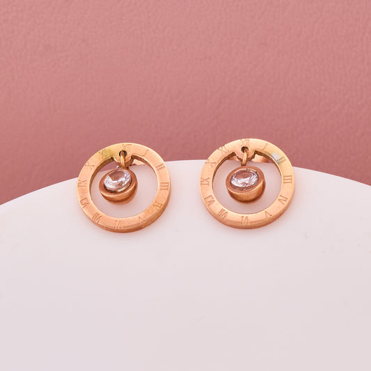 Roman Numeral Hoop Drop Earrings