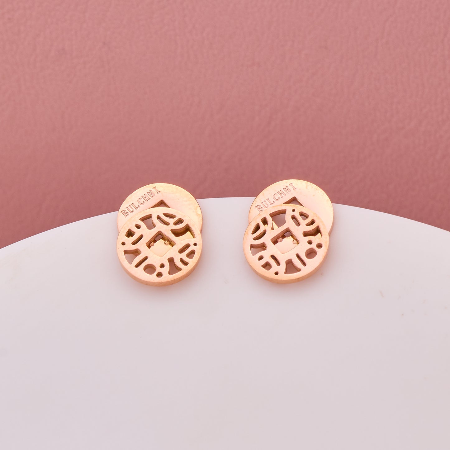 Geometric Cutout Stud Earrings