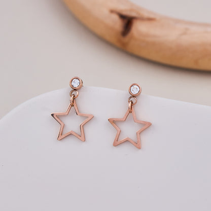Crystal Star Drop Earrings