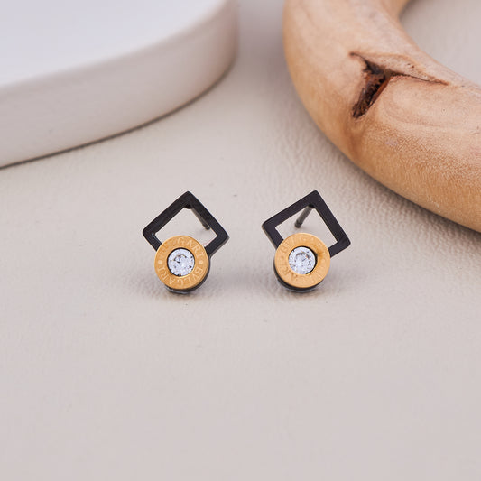 Geometric Crystal Stud Earrings