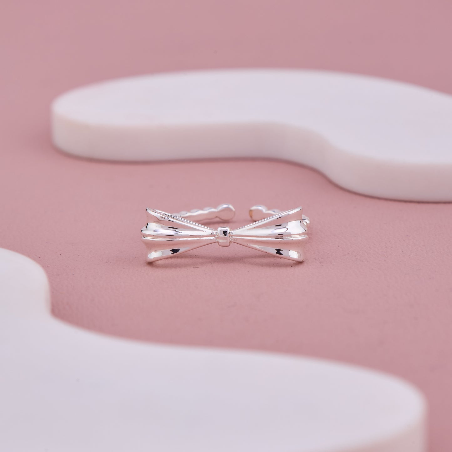 Silver Bow Adjustable Ring