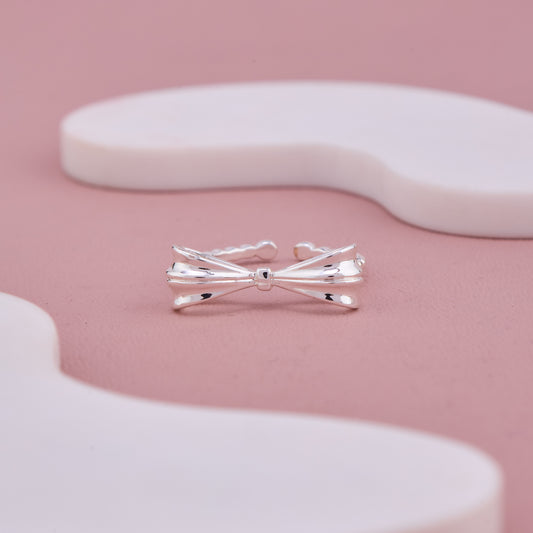 Silver Bow Adjustable Ring