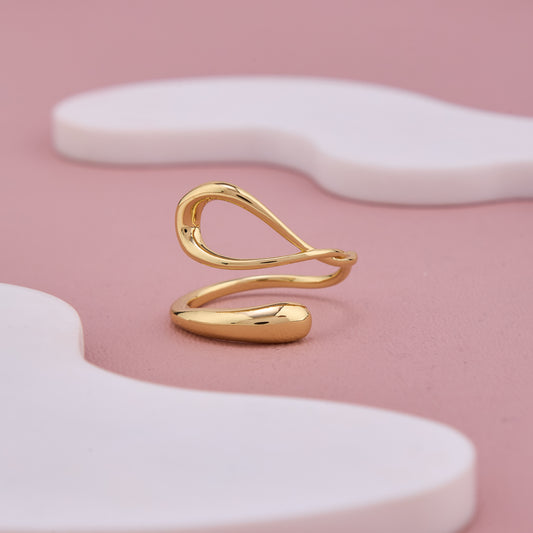 Gold Abstract Twist Ring