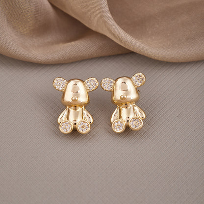 Elegant Gold & Diamond Earrings
