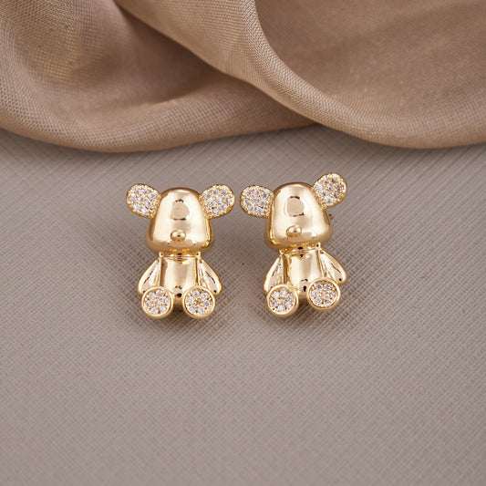 Elegant Gold & Diamond Earrings