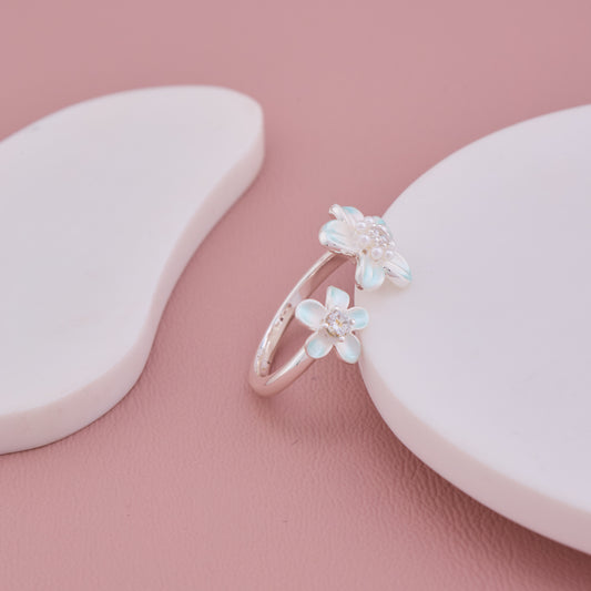 Silver Floral Ring