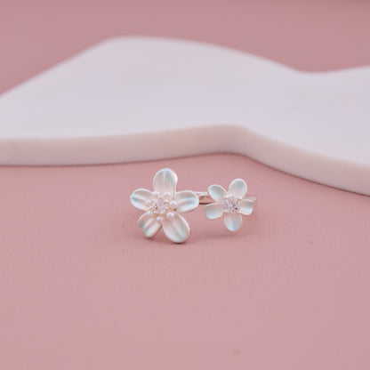 Silver Floral Ring