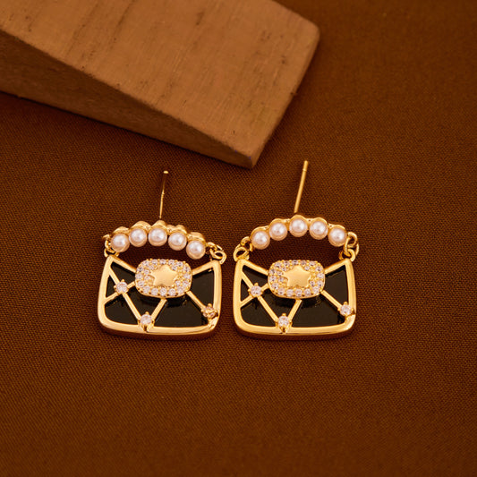 Elegant Earrings with Bling-Bling Charm