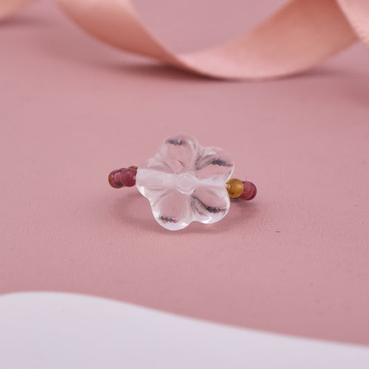Crystal Flower Beaded Ring