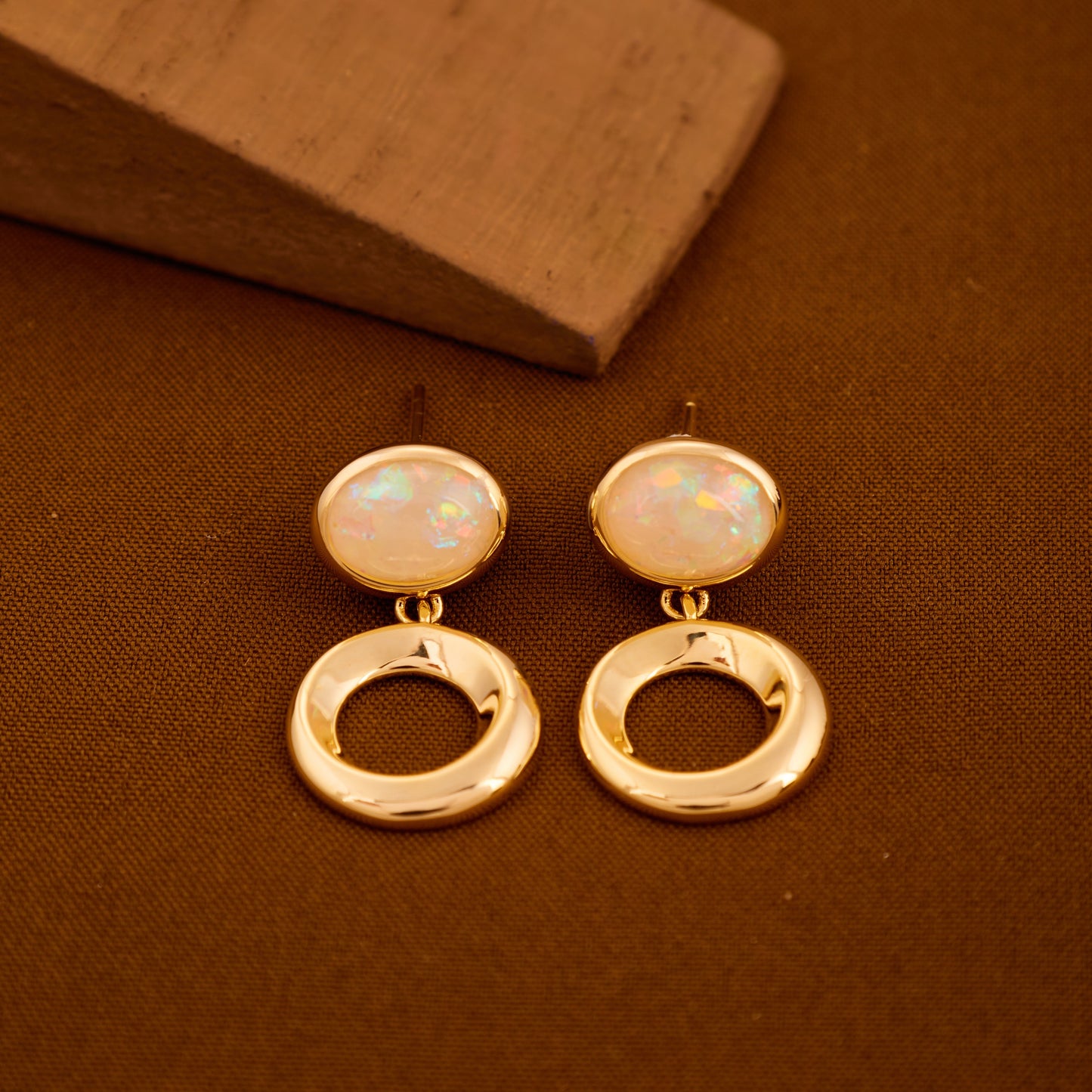 Golden Gemstone Earrings Elegant & Stylish Design