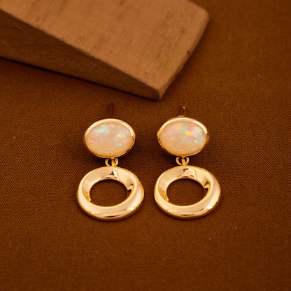 Golden Gemstone Earrings Elegant & Stylish Design