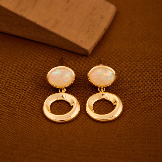 Golden Gemstone Earrings Elegant & Stylish Design