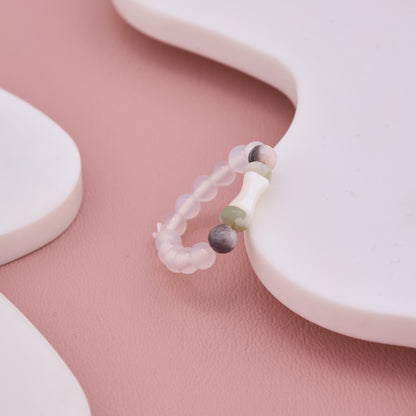 Beaded Ring with Natural Stone Accents
