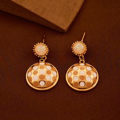 Elegant Gold-Toned Earrings with Pendant Charm