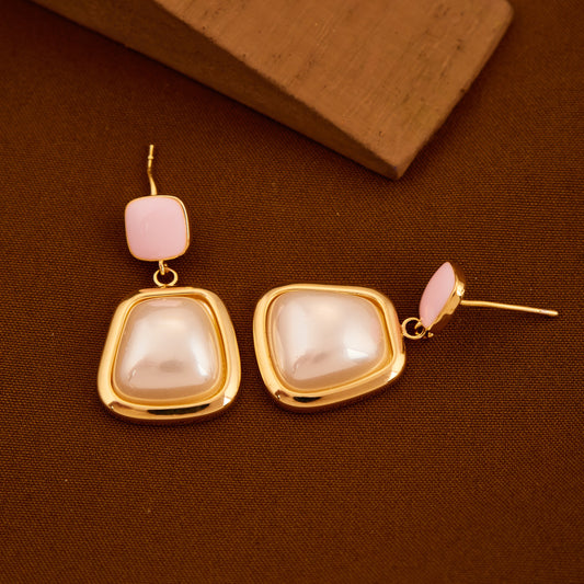 Chic Earrings with Gemstone & Pendant Accents