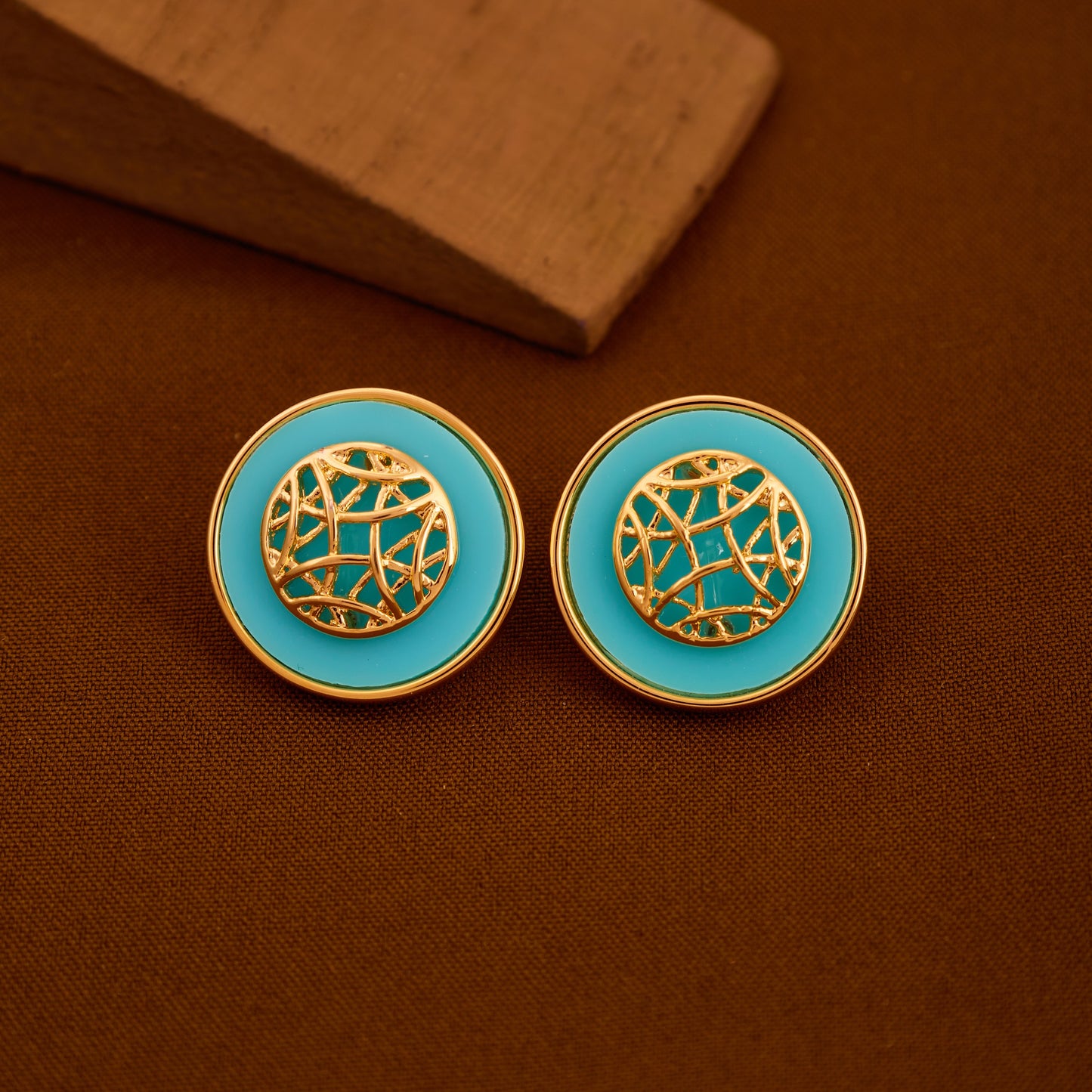 Vibrant Blue Enamel Earrings Bold & Stylish Design