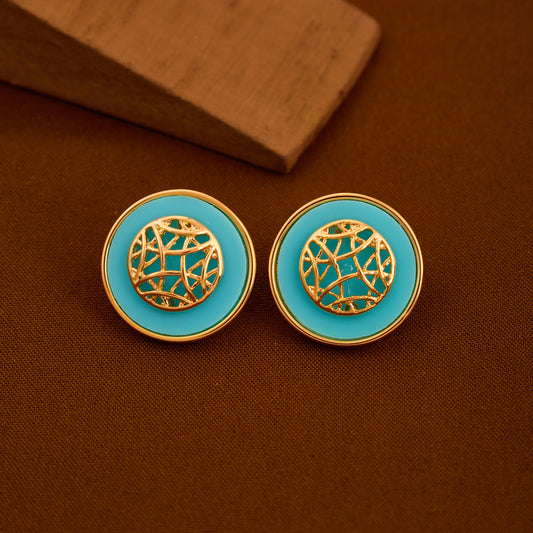 Vibrant Blue Enamel Earrings Bold & Stylish Design