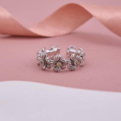 Vintage Floral Silver Ring