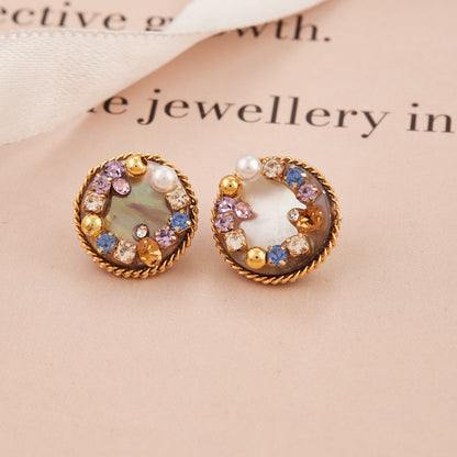 Stacked Gemstone Earrings Sparkling Layers of Elegance