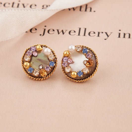 Stacked Gemstone Earrings Sparkling Layers of Elegance