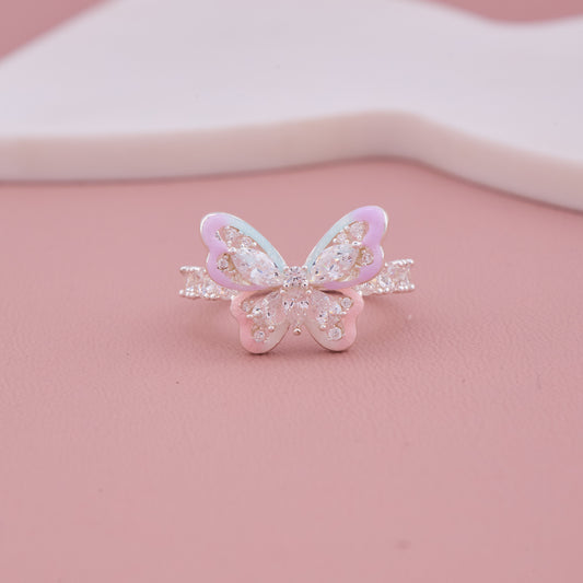 Butterfly Charm Silver Ring