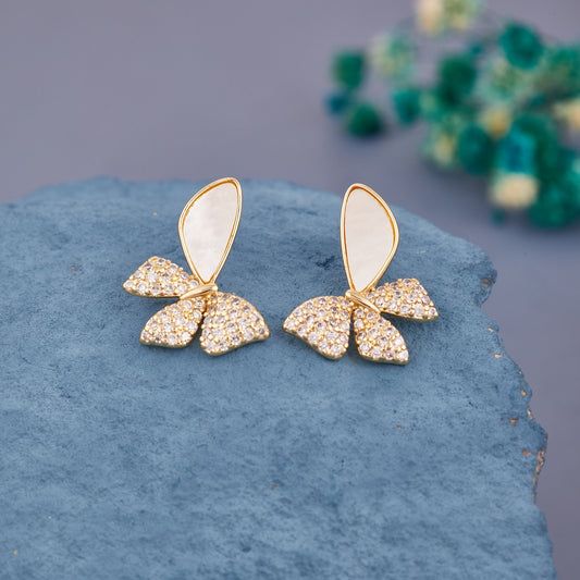 Delicate Gold Butterfly Stud Earrings