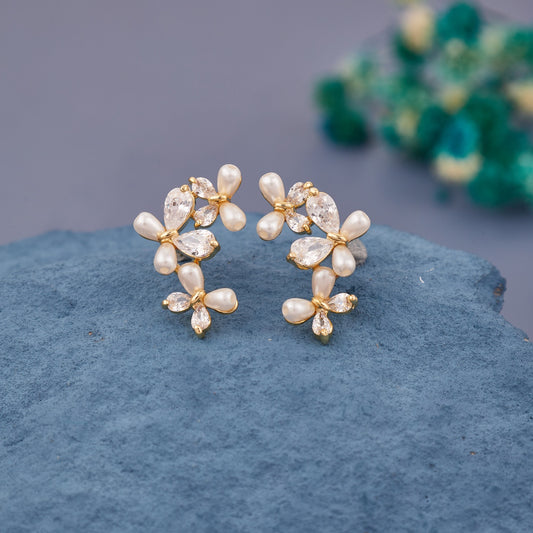Elegant Pearl & Bead Earrings with Intricate Design