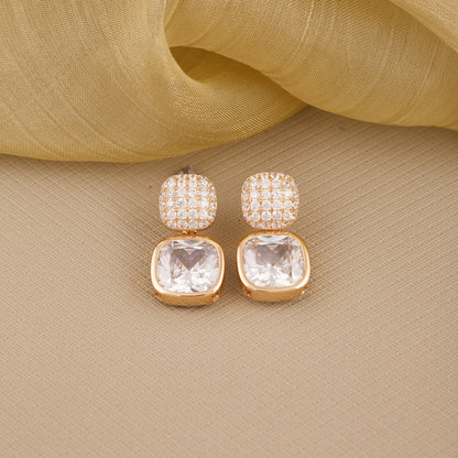 Silver Earrings with Diamonds & Gemstone Accents