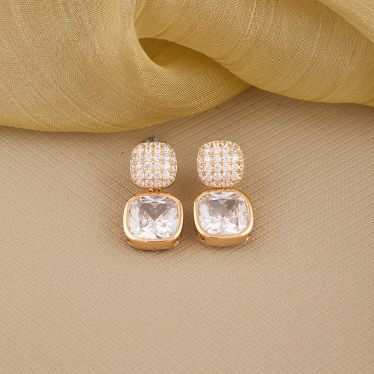 Silver Earrings with Diamonds & Gemstone Accents