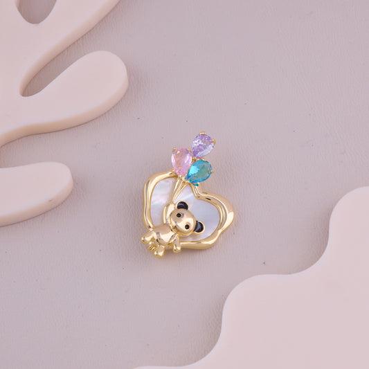 Teddy Bear Balloon Brooch