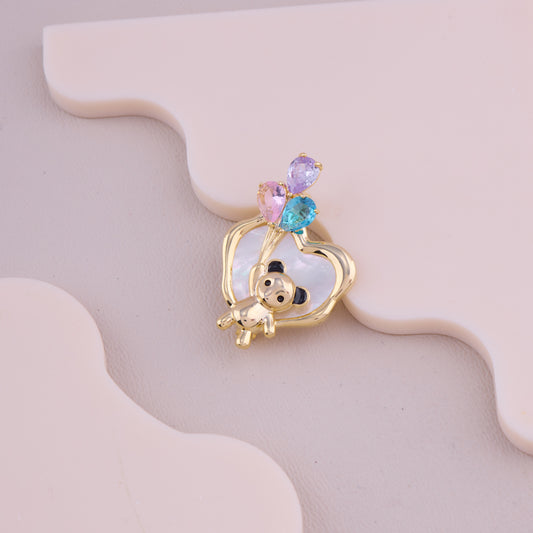 Teddy Bear Balloon Brooch