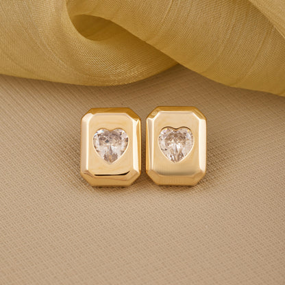 Golden Heart Earrings Elegance with a Romantic Touch