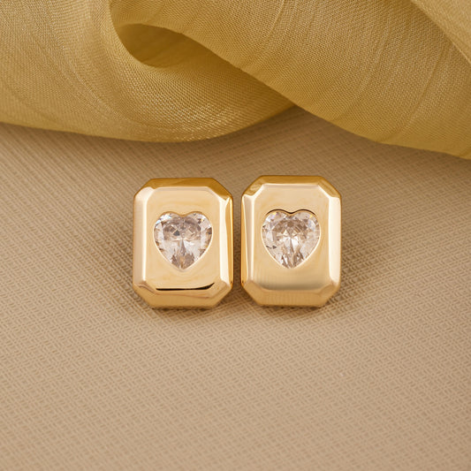 Golden Heart Earrings Elegance with a Romantic Touch