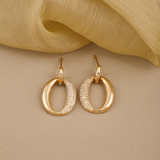 Golden Spark Earrings — Diamonds with a Touch of Luxury