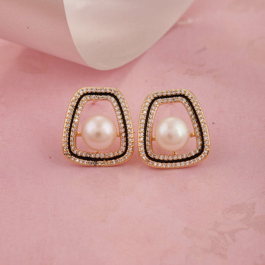 Golden Pearl Earrings Classic Charm & Modern Luxury